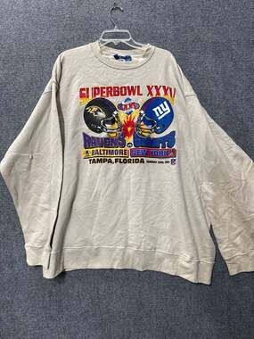 Vintage B.U.M. Equipment Super Bowl XXXV Ravens vs Giants Sweatshirt 2XL